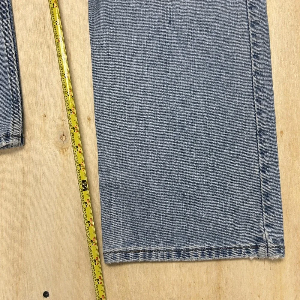 Lee Regular Fit Jeans Mens 42x30 Light Wash Blue Denim Straight Pants Casual